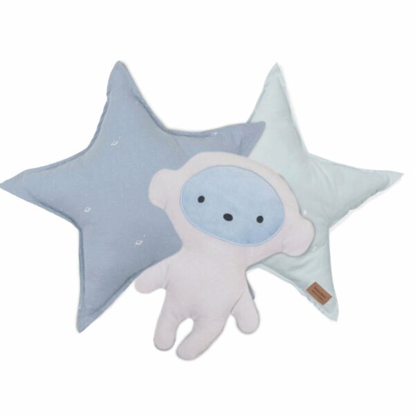 Star Scatter Cushion- Denim Blue Rocket - Image 3